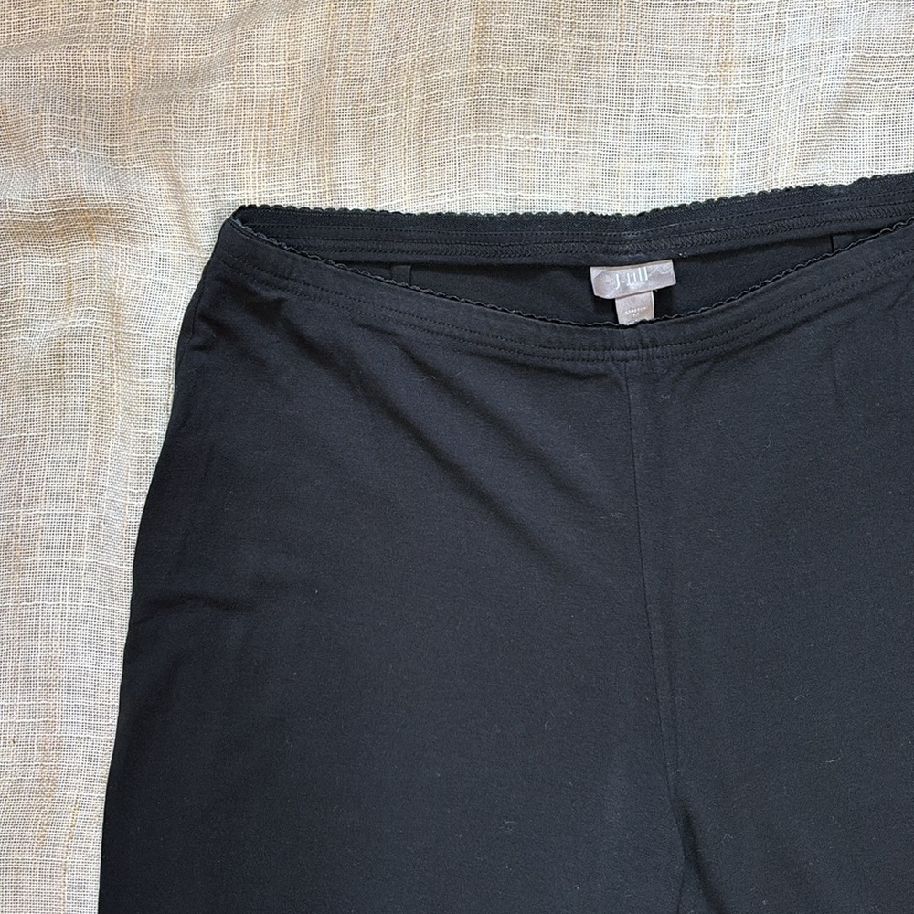 J. Jill Stretch Straight Leg Pull On Pants, Black size Medium in EUC Lace Waist - Picture 4 of 11